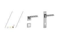 Doorma Stainless Steel Rectangular Door Handles Antique, Chrome_0