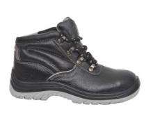 Real Leather Steel Toe Safety Shoes Black_0