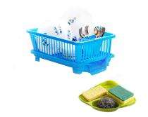 Prexo Plastic Rectangular Plate Holder, Basket Kitchen Storage Organiser 25 x 20 x 15 cm_0