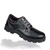 Real Leather Rubber Toe Safety Shoes Black_0