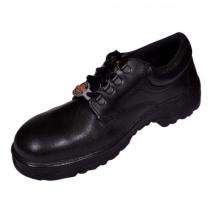 S G Exports Leather Steel Toe Safety Shoes Black_0