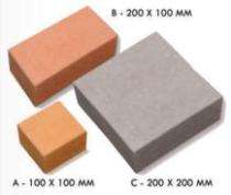 60 mm Rectangular, Square Paver Blocks 100 x 100 mm FLEXI TRIO_0