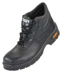 Leather PVC No Toe Safety Shoes Black_0
