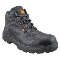 JCB Excavator Real Leather Steel Toe Safety Shoes Black_0