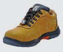SH006 Real Leather Plain Toe Safety Shoes Yellow_0