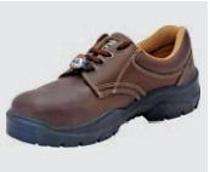 SH011 Real Leather Plain Toe Safety Shoes Brown_0