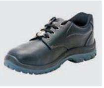 SH001 Real Leather Plain Toe Safety Shoes Black_0