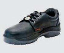 SH002 Real Leather Plain Toe Safety Shoes Black_0