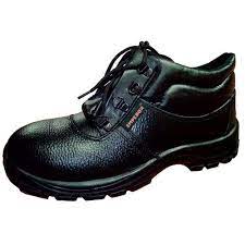 Real Leather Steel Toe Safety Shoes Black_0