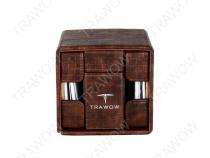 TRAWOW Desk Organizer 11.5*11*12 CM BROWN_0