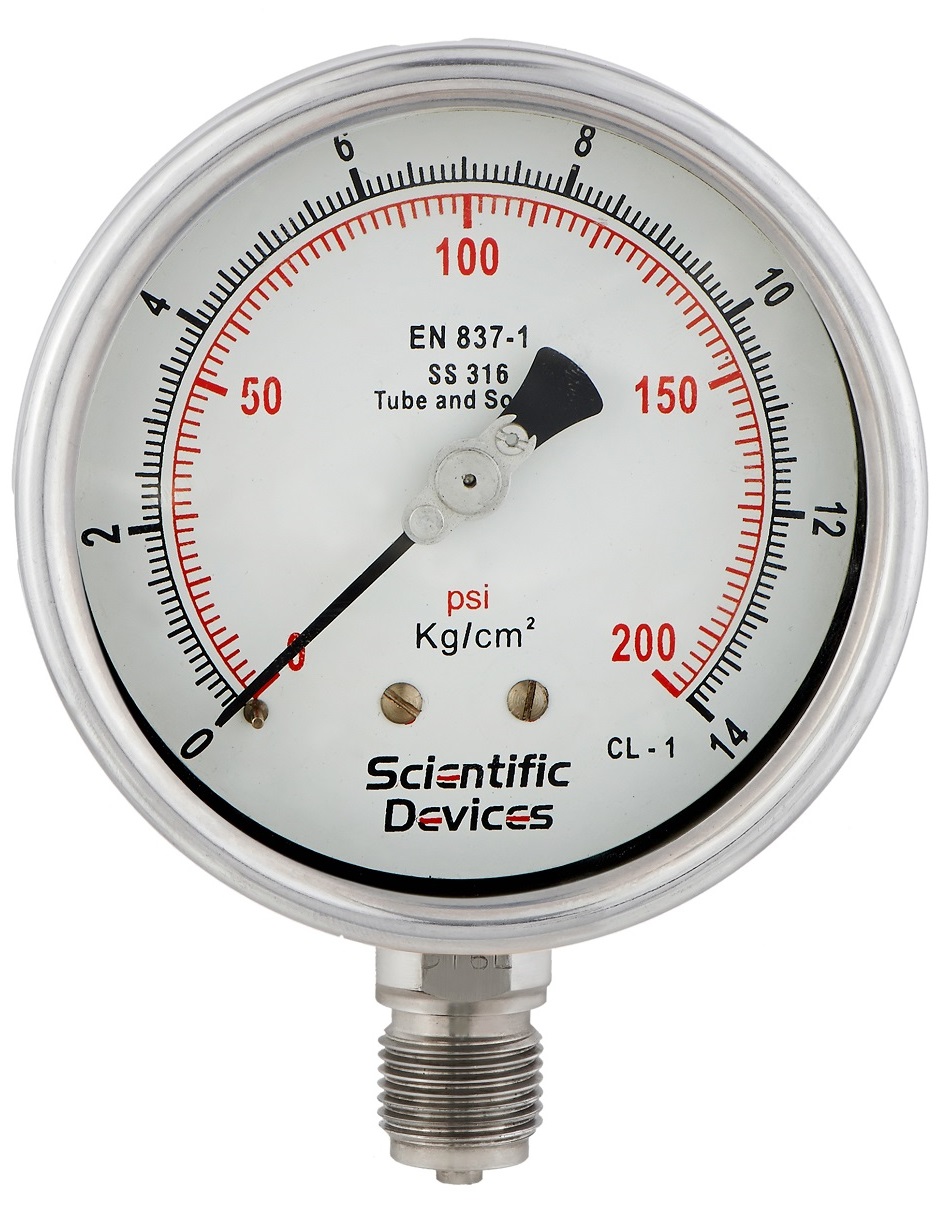 Pressure Gauge 0 - 100 psi 1/2 inch BSP_0