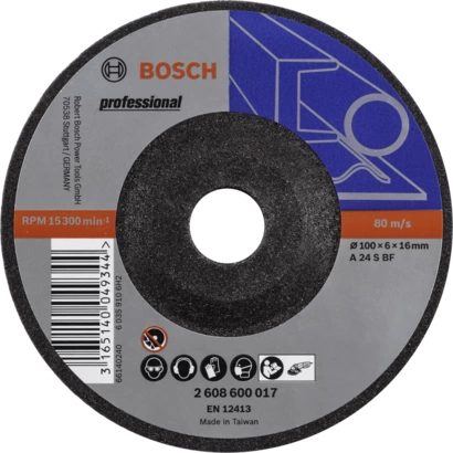 BOSCH 100 mm Grinding Wheels A 24 S BF 6 mm 15300 rpm 16 mm_0
