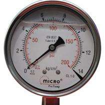 MICRO Pressure Gauge 150Es-Gf-B64-Db 0 - 200 psi 1/2 inch BSP_0