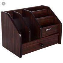 Wood Brown Coaster  Pen Stand_0