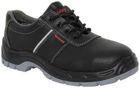 Real Leather Steel Toe Safety Shoes Black_0
