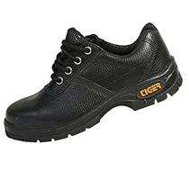 TIGER LOREX Barton Grain Leather Steel Toe Safety Shoes Black_0