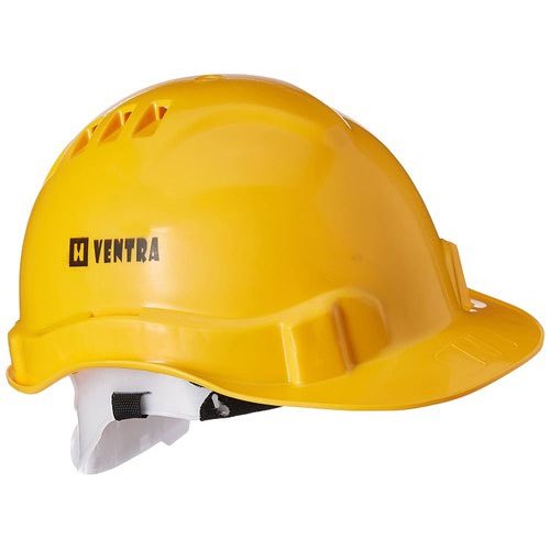 Ventra HDPE Yellow Cross Ventilated Safety Helmets_0