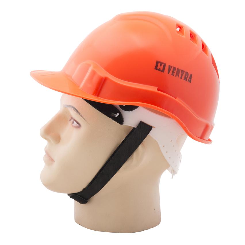 Ventra HDPE Orange Cross Ventilated Safety Helmets_0