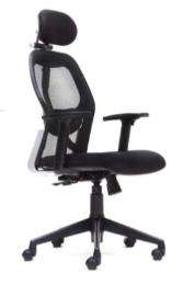 ONE DESK SOLUTIONS Revolving Black 985 x 635 x 605 mm Mesh Office Chairs_0