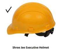 Shree Jee HDPE Yellow Ratchet Safety Helmets Executive_0