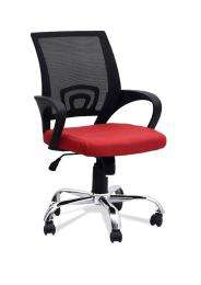 NGFC Revolving Black and Red 420 x 480 x 900 mm Silver Coated Steel Base Office Chairs_0