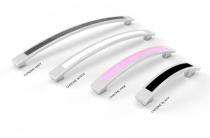 Zinc,Steel Curved Door Handles Chrome Pink_0