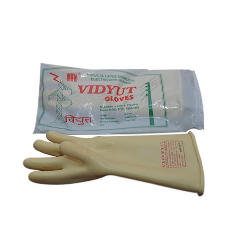 Electrical Rubber Safety Gloves Free Size_0