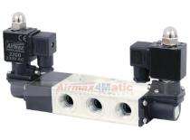 Aluminium Pressure Die Cast 1/4 inch 5/3 Way 3 Position Double Solenoid Valves 3ARMDS-5_0