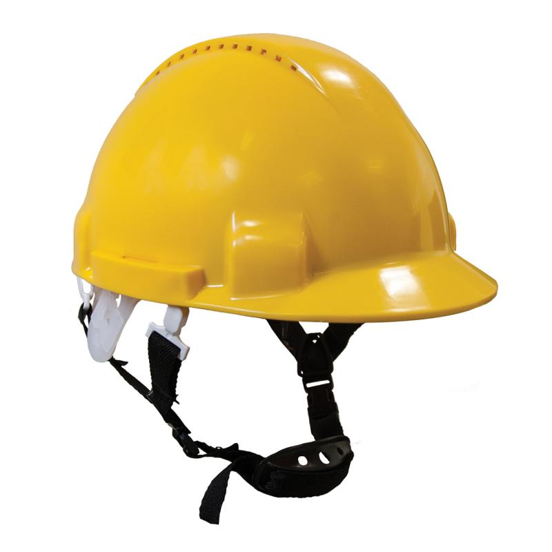 Plastic Yellow Air Ventilated Safety Helmets_0