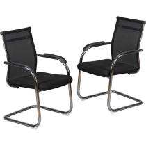 Visitor Black 985 x 635 x 605 mm Stainless Steel Office Chairs_0