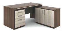 NGFC Executive Office Tables Burma Teak & Dark Maple Edge Melamine Finish._0