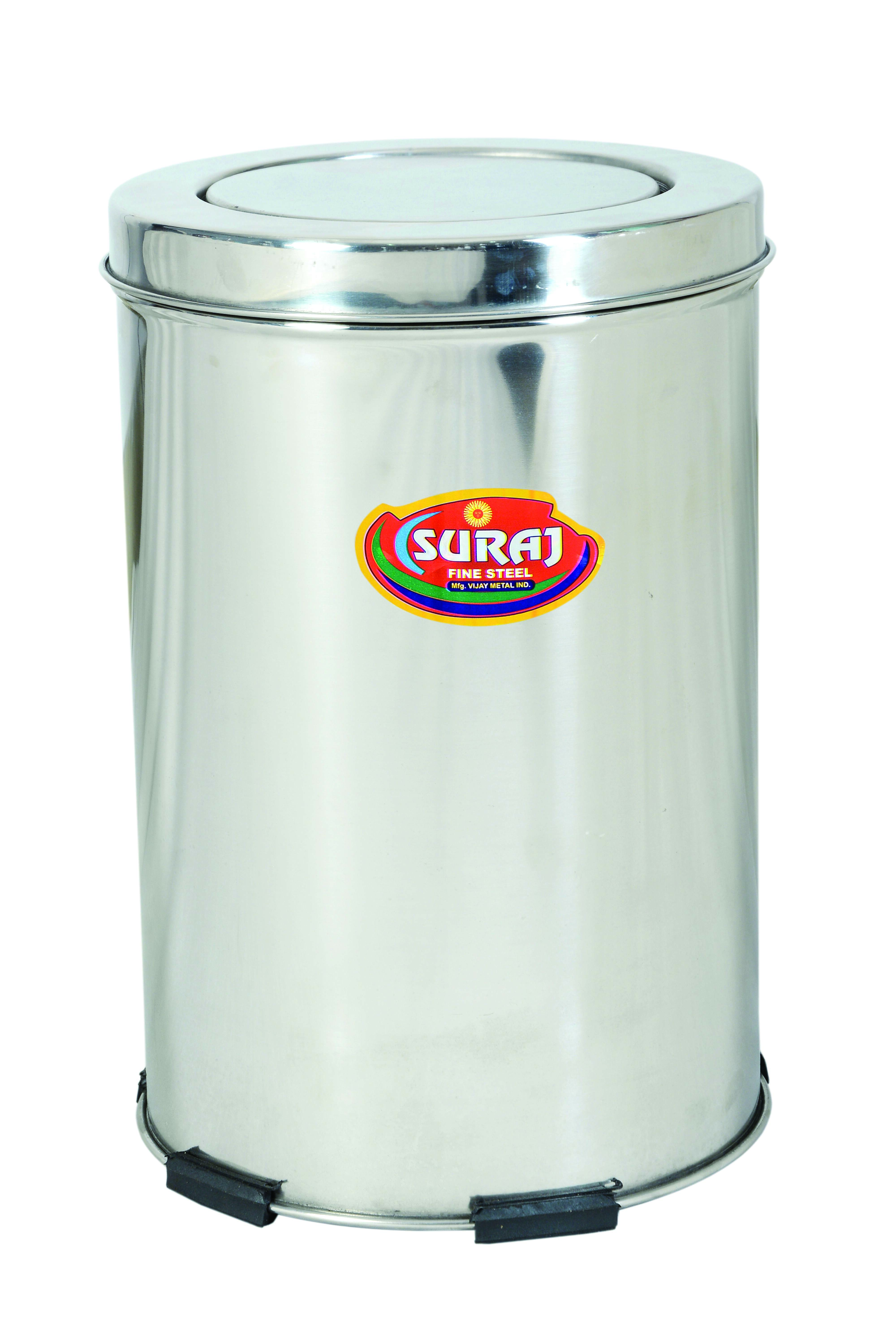 SURAJ Swing Bins Silver 15 L Stainless Steel_0