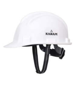 Karam Polypropylene White Chin Strap Safety Helmets PN521 Karam Helmet_0