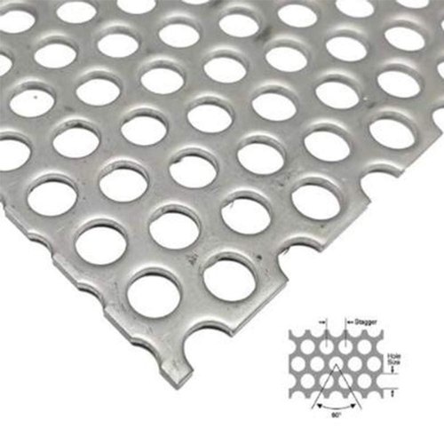 Indomesh 6 mm Mild Steel Perforated Sheet 10 mm Round Hole 4 x 8 ft_0