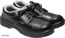 Real Leather Steel Toe Safety Shoes Black_0