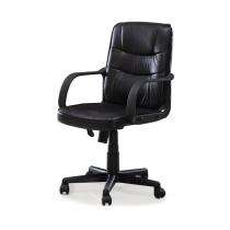 Nilkamal Revolving Black 440 x 1040 x 460 mm Leather Office Chairs_0