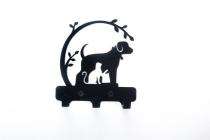 Spillbox Key Stands Mild Steel 18 x 11 cm 3 Hooks Black_0
