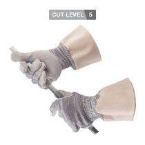 Saboo Cut Resistant Level 5 Cow Split Leather Safety Gloves KKCR 7 inch_0