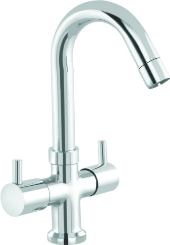 Bright Chrome Finish Central Hole Basin Mixer Faucet Turbo TU12_0