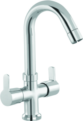 Bright Chrome Finish Central Hole Basin Mixer Faucet Fusion FU12_0
