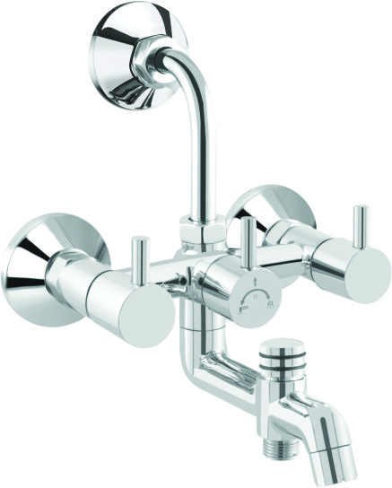 Bright Chrome Finish 3 in 1 Wall Mixer Faucet Fusion FU15_0