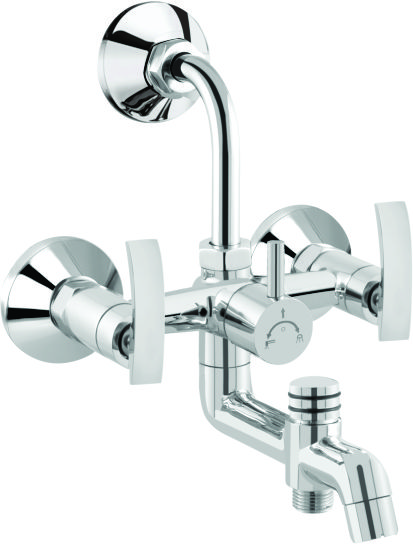 Bright Chrome Finish 3 in 1 Wall Mixer Faucet Aqua AQ15_0