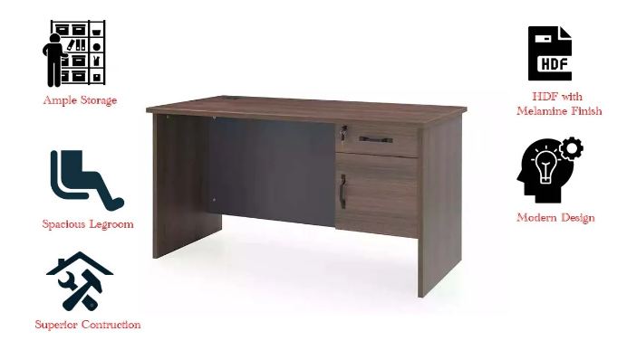 Executive Office Tables Walnut HDF with Melamine Finish_2