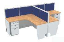 Workstation Office Tables Inntal Beech & Silver Grey PLPB & MDF Board_0