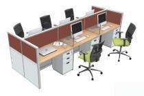 Workstation Office Tables Inntal Beech & Silver Grey PLPB & MDF Board_0