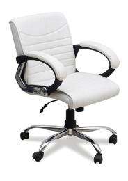 Revolving White 470 x 450 x 850 mm Foam Cushion Office Chairs_0