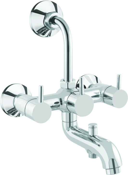Bright Chrome Finish 3 in 1 Wall Mixer Faucet FLT15_0