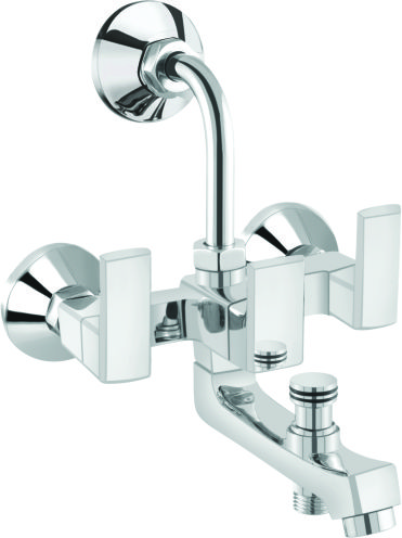 Bright Chrome Finish 3 in 1 Wall Mixer Faucet Silver SL15_0