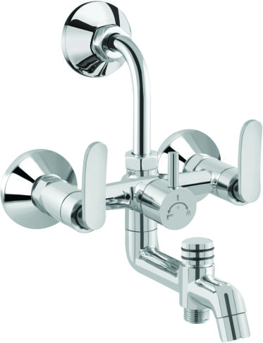Bright Chrome Finish 3 in 1 Wall Mixer Faucet Silk SK15_0
