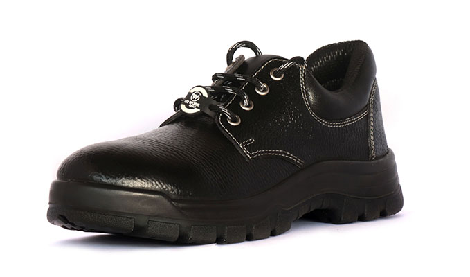 Real Leather Steel Toe Safety Shoes Black_0